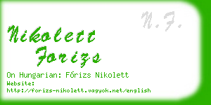 nikolett forizs business card