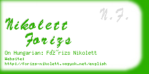 nikolett forizs business card